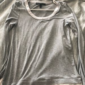 Gray faux-layered long sleeve shirt